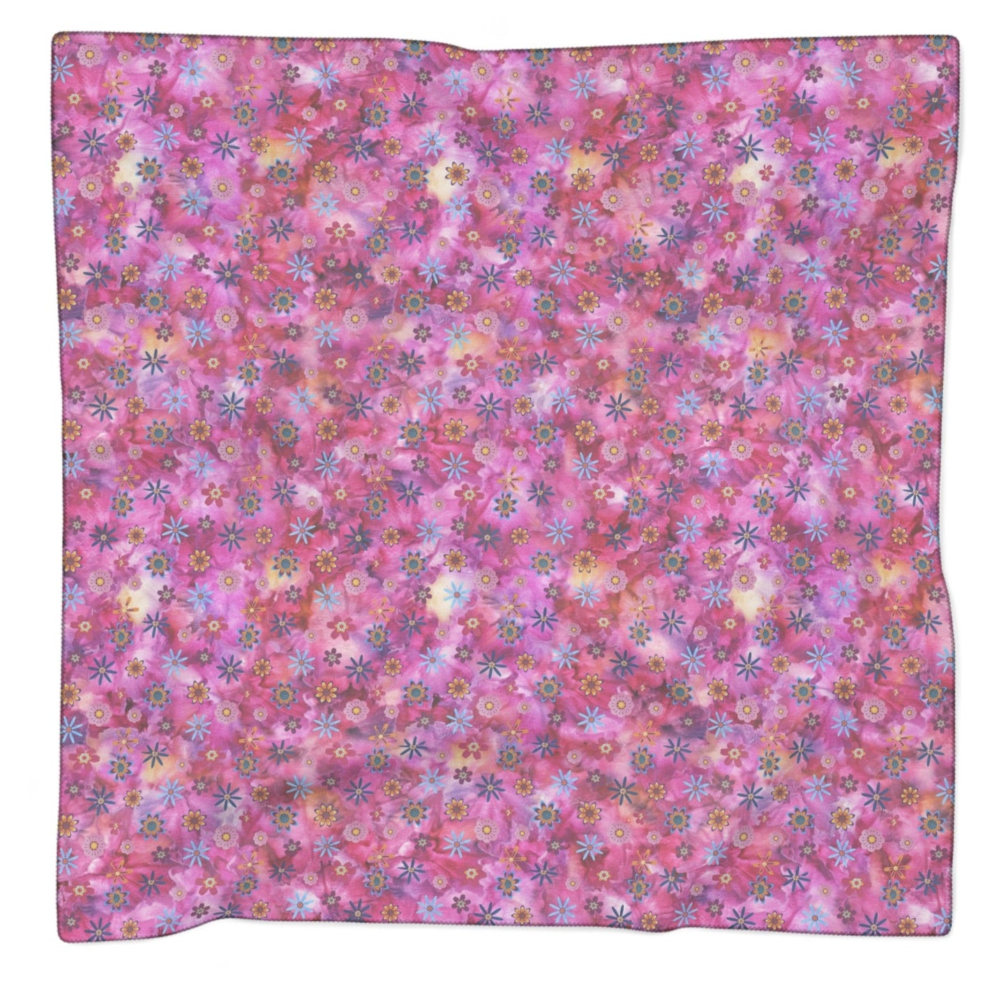 Retro Daisy Chiffon Scarf – Vintage Charm with a Playful Twist