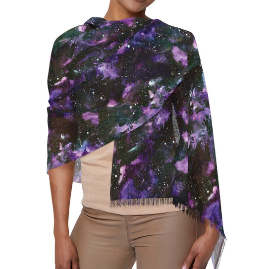 Purple Storm Fringe Scarf – Wrap Yourself in the Magic of the Cosmos ⭐⭐⭐⭐⭐ (4 reviews)