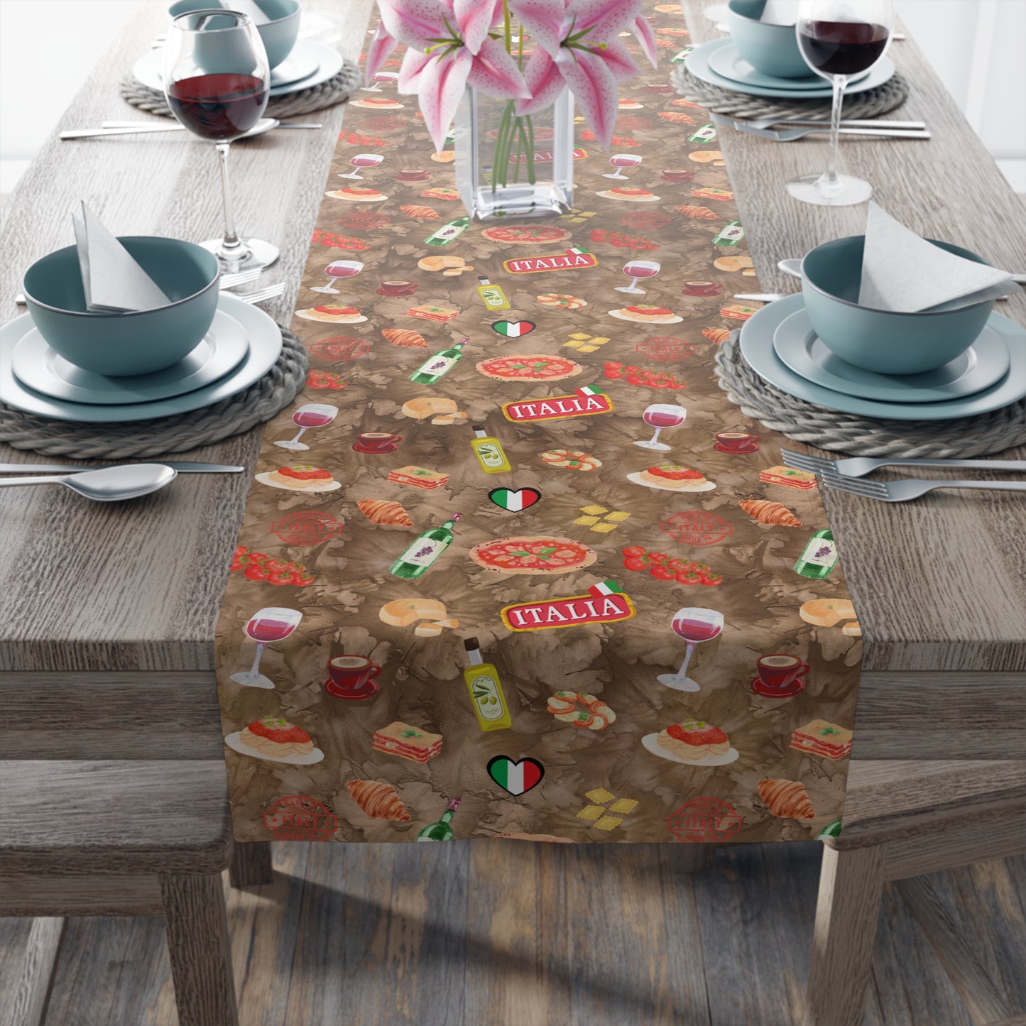 Mom's Italian Kitchen Table Runner – Vibrant, Charming & Full of Culinary Warmth