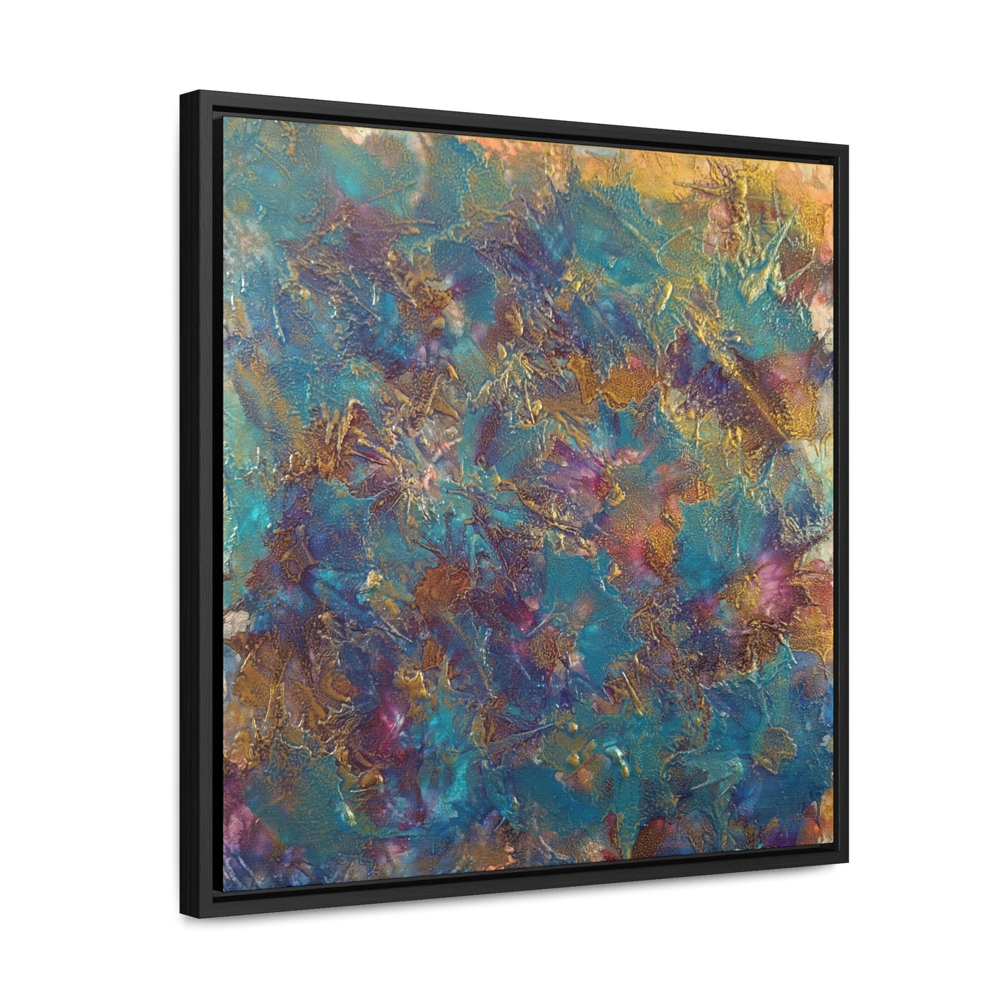 Framed Square Canvas Print- Oceanic Kaleidoscope