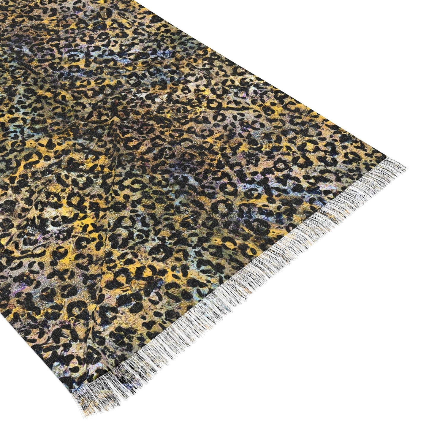 Golden Leopard - Light Fringe Scarf