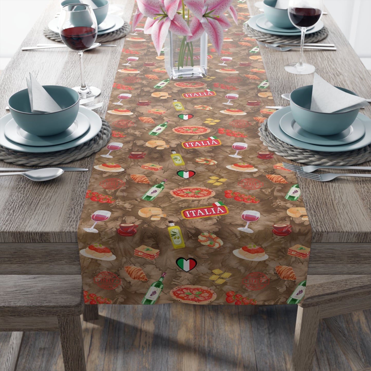 Mom's Italian Kitchen Table Runner – Vibrant, Charming & Full of Culinary Warmth