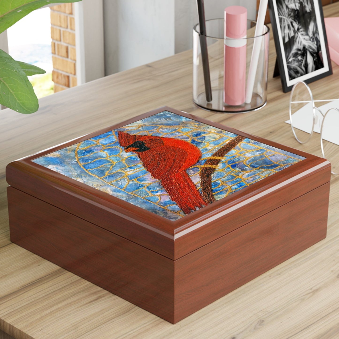 Always Beside You Cardinal Memorial keepsake Box – A Cherished Keepsake of Love & Remembrance