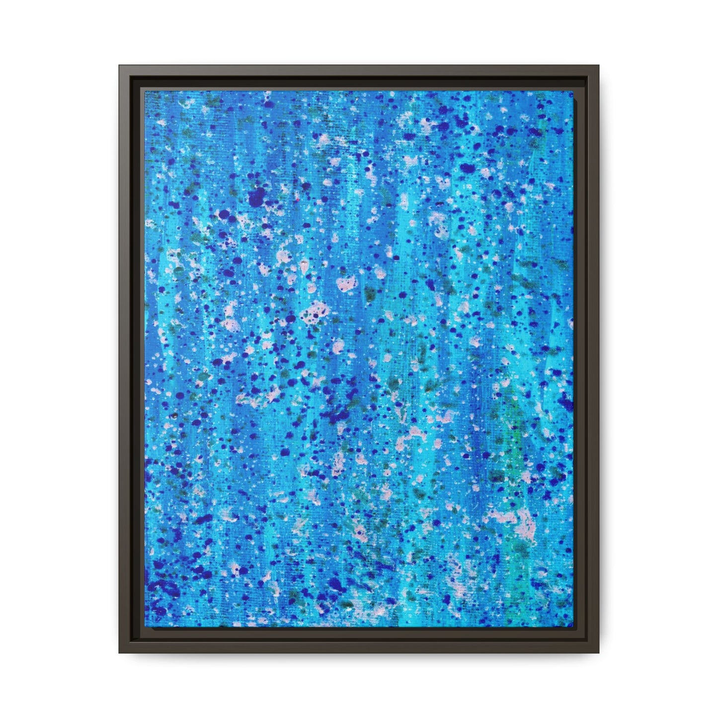 Healing Rain – Framed Canvas Art Print (16×20) | A Meditation in Blue & Renewal
