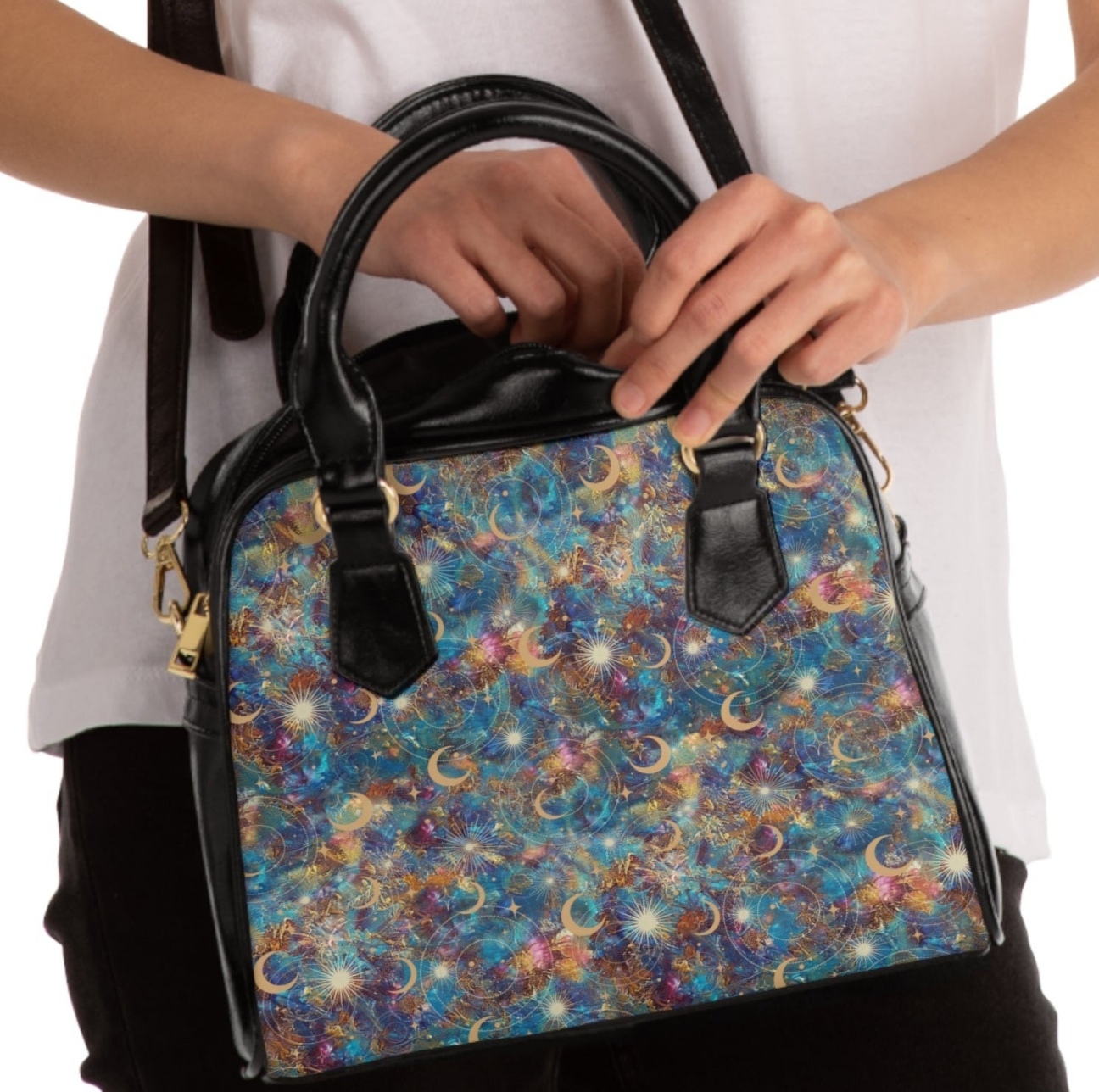 Celestial Handbag – Vegan Leather Crossbody & Tote