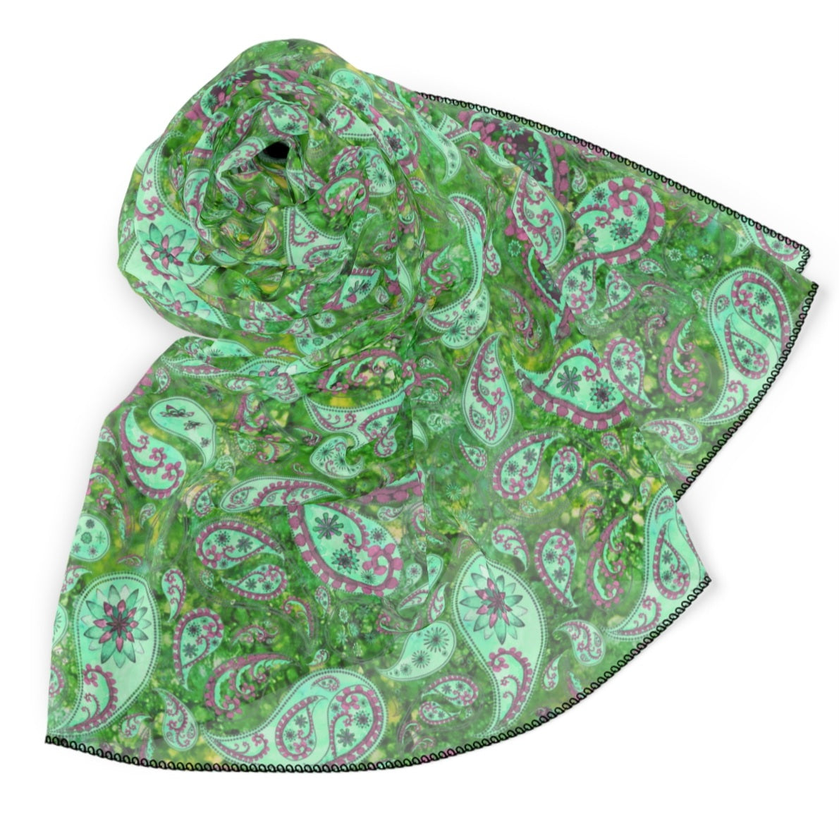 Springtime Paisley Chiffon Scarf – A Touch of Nature’s Elegance