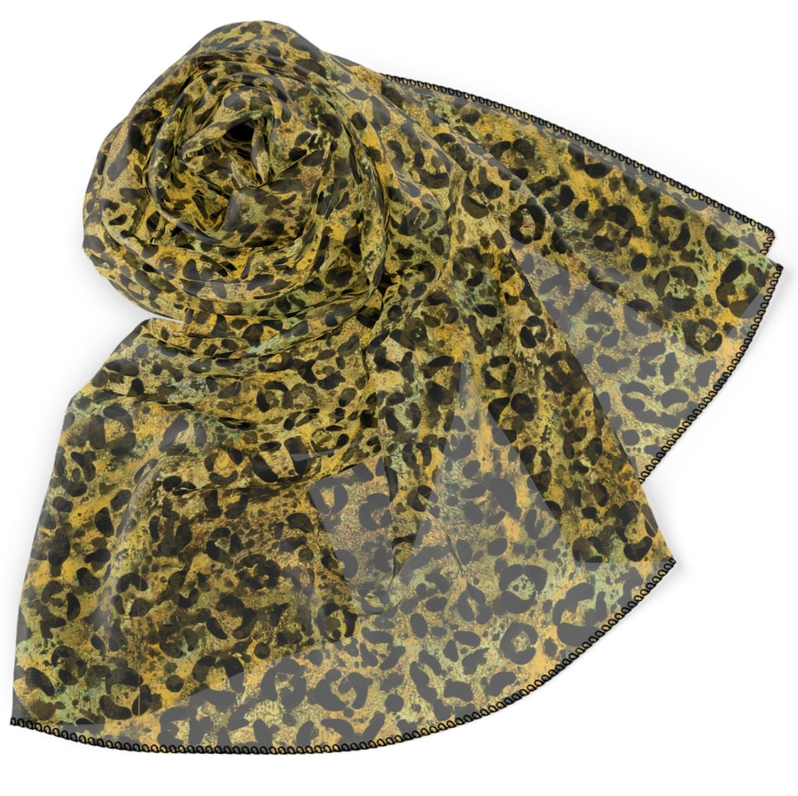 Golden Leopard - Square Chiffon Scarf