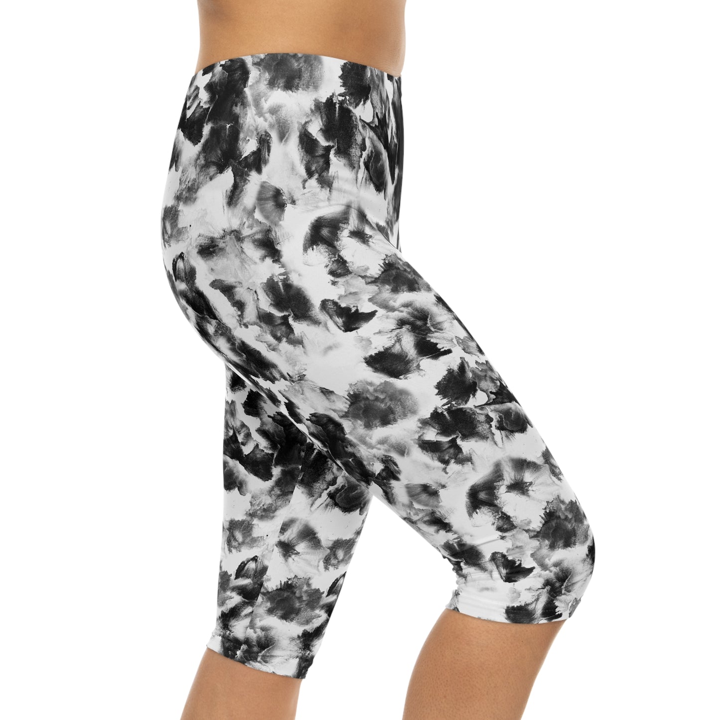 Side view of Moonlight Capri Leggings-activewear for yoga, fitness, or lounging