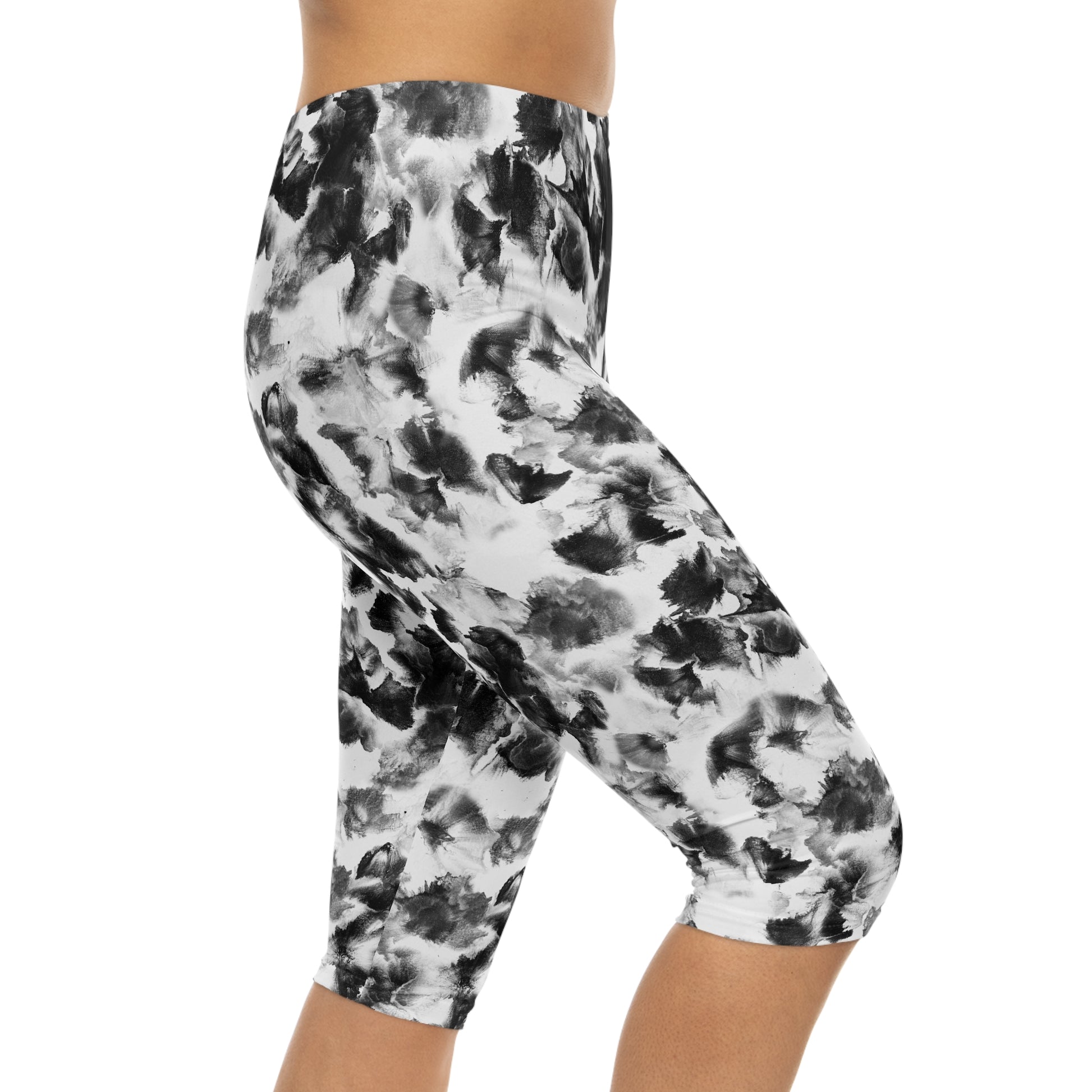 Side view of Moonlight Capri Leggings-activewear for yoga, fitness, or lounging