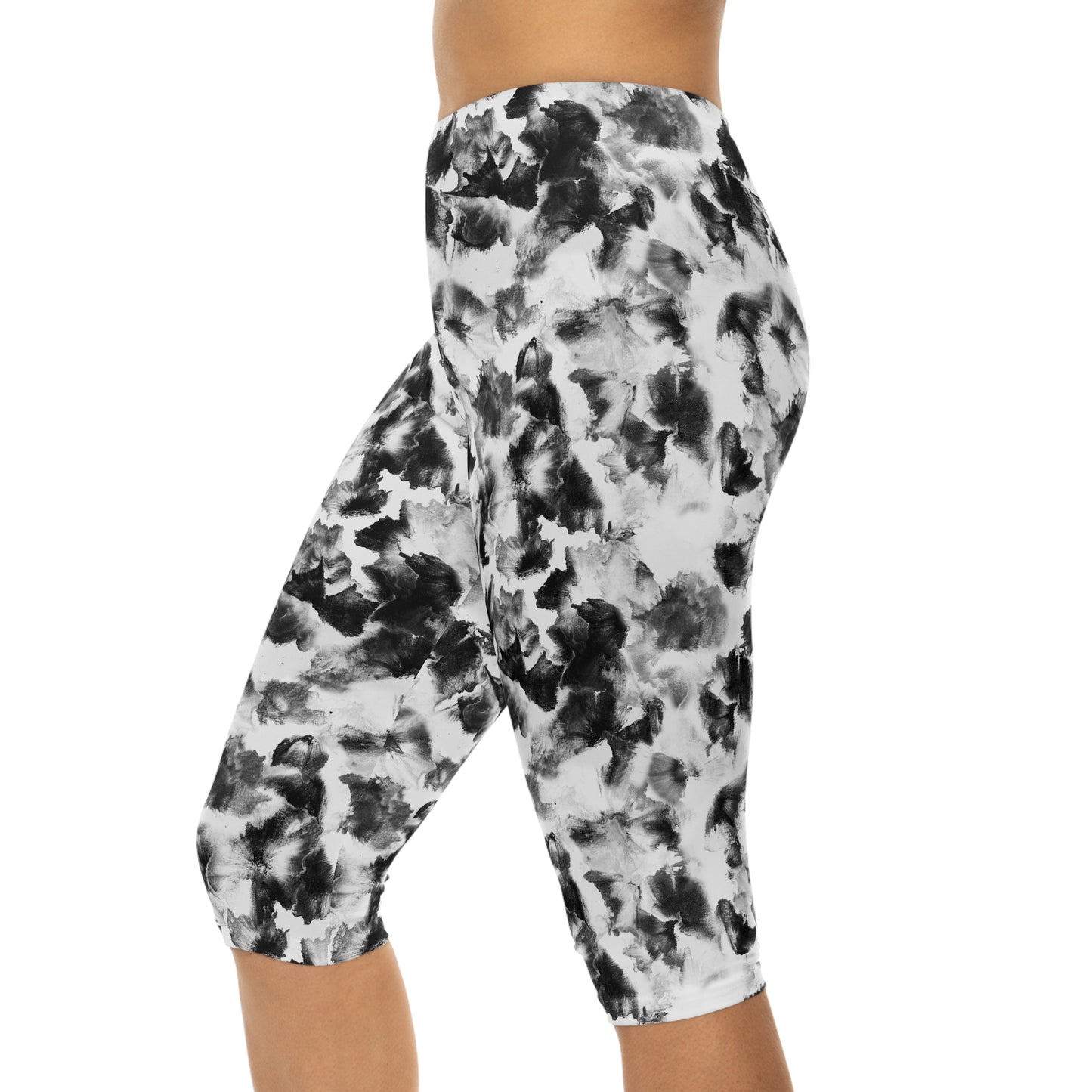 Side view of Moonlight Capri Leggings-comfort fit for yoga and workouts.