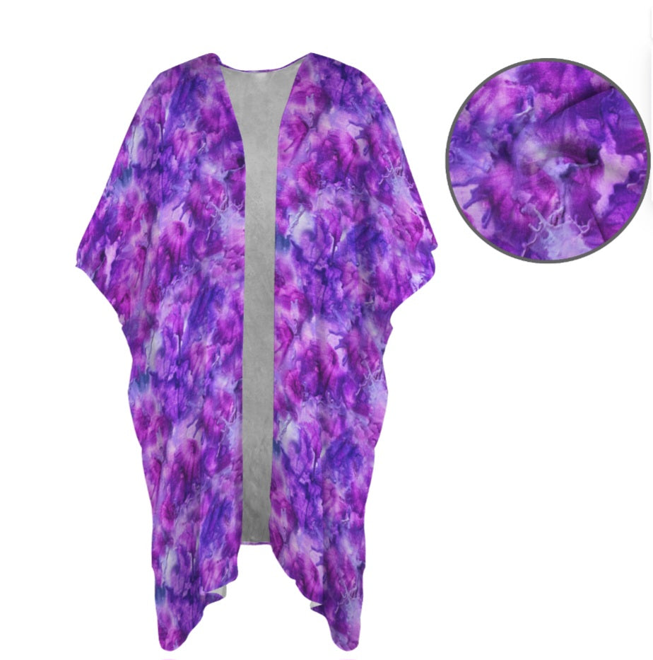 Purple Paradise Kimono | Women's Lightweight Boho Cover-Up