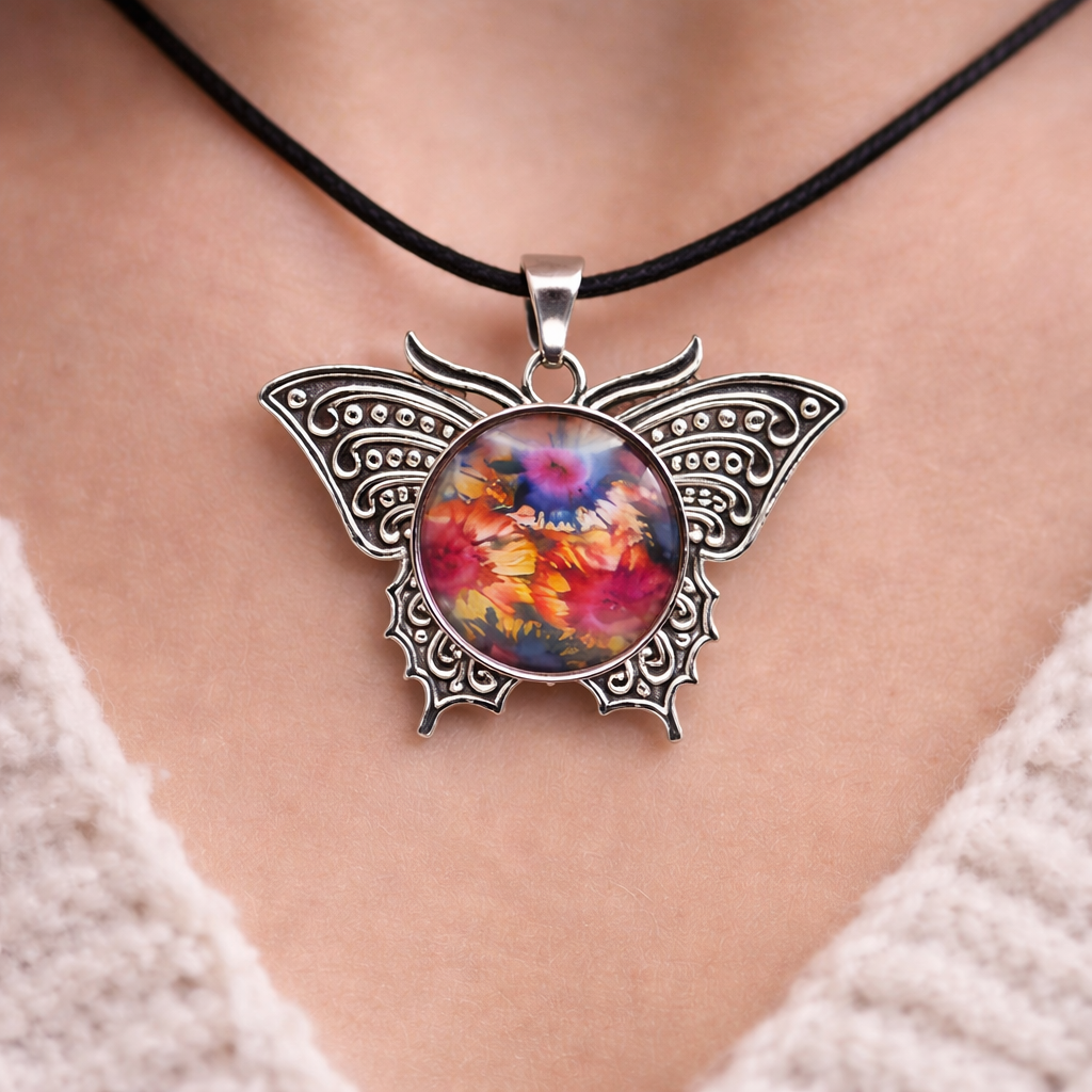Butterfly Memorial Pendant – Sympathy Gift with Keepsake Card