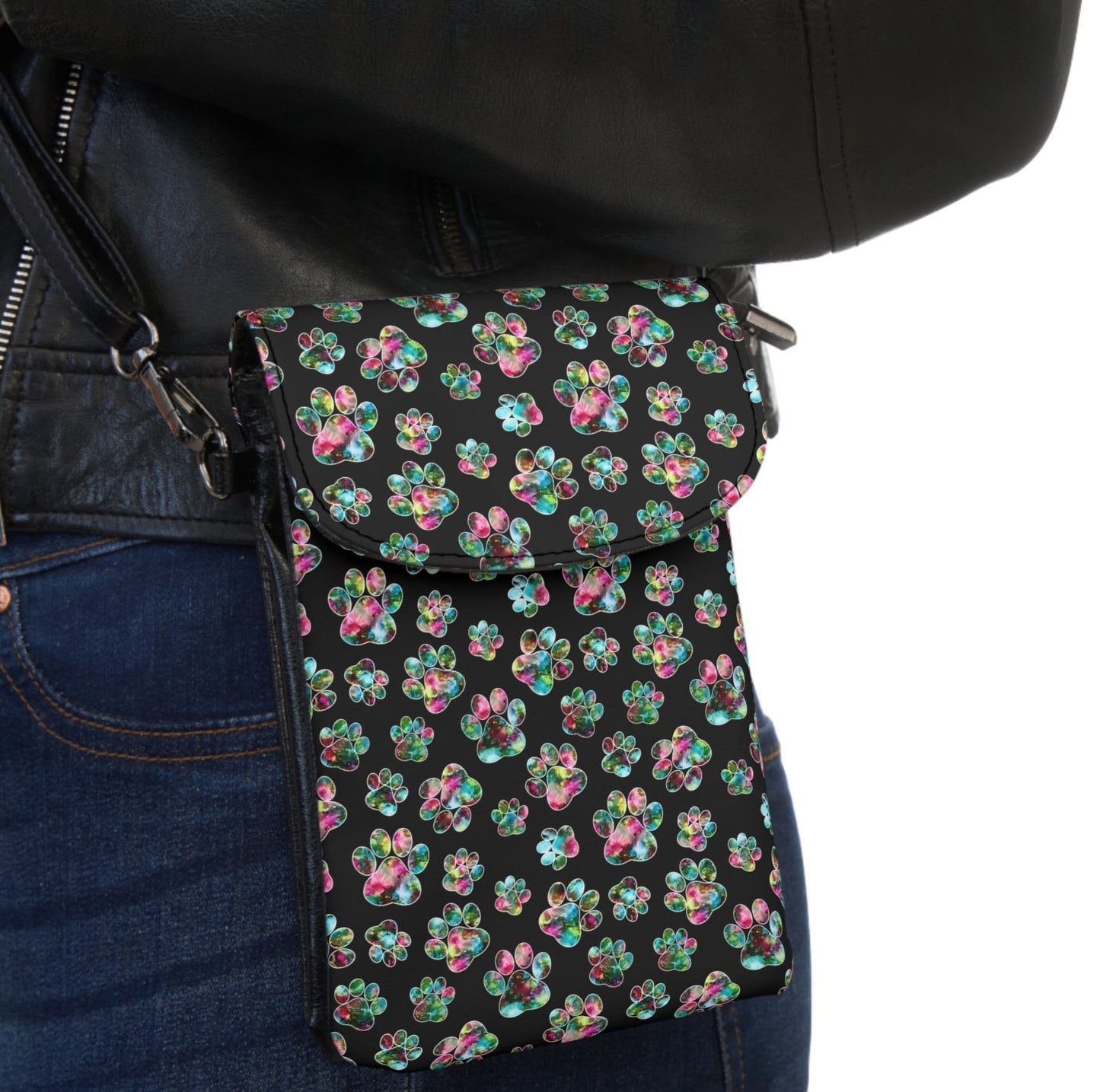 Angel Paws Vegan Leather Crossbody Phone Bag