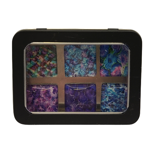 Purple Garden Magnet Set – Handmade Glass Magnets (6)
