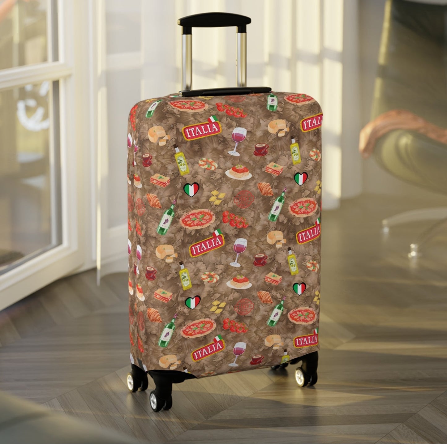 Italian Cuisine Luggage Cover - Stylish Travel Accessory