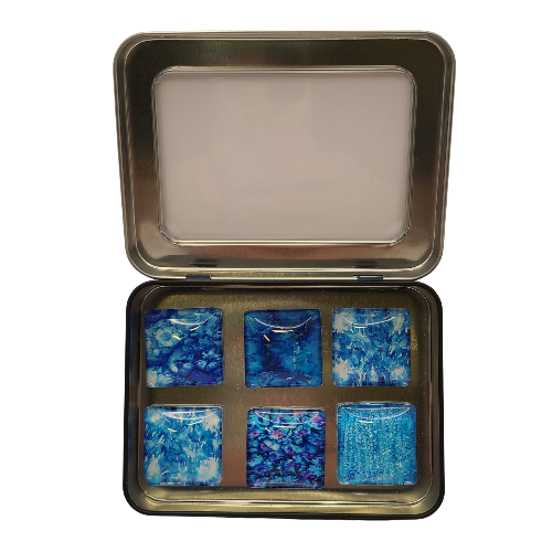 Something Blue Art Magnet Set – Tranquil, Handmade Glass Magnets