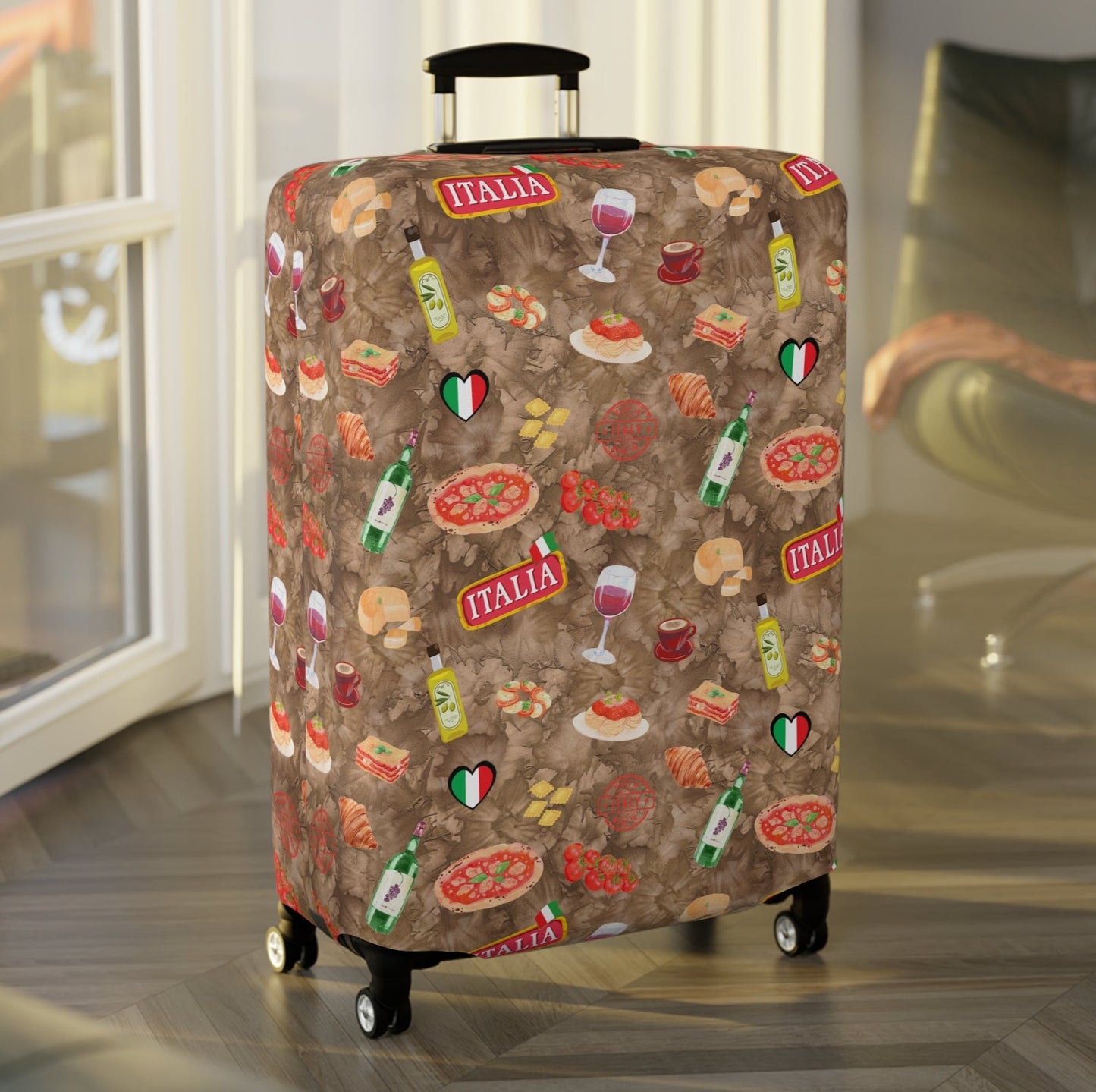 Italian Cuisine Luggage Cover - Stylish Travel Accessory