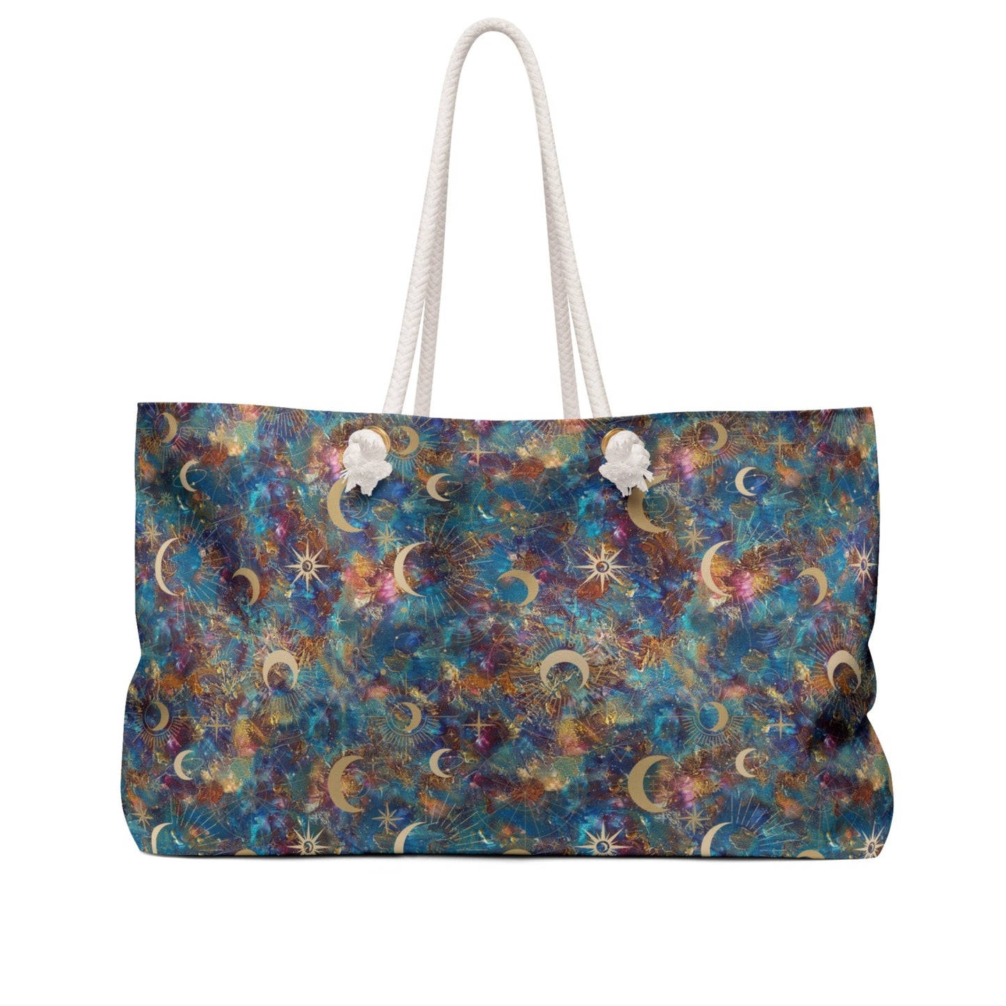 Celestial Weekender Bag – Boho Travel Tote with Cosmic Design