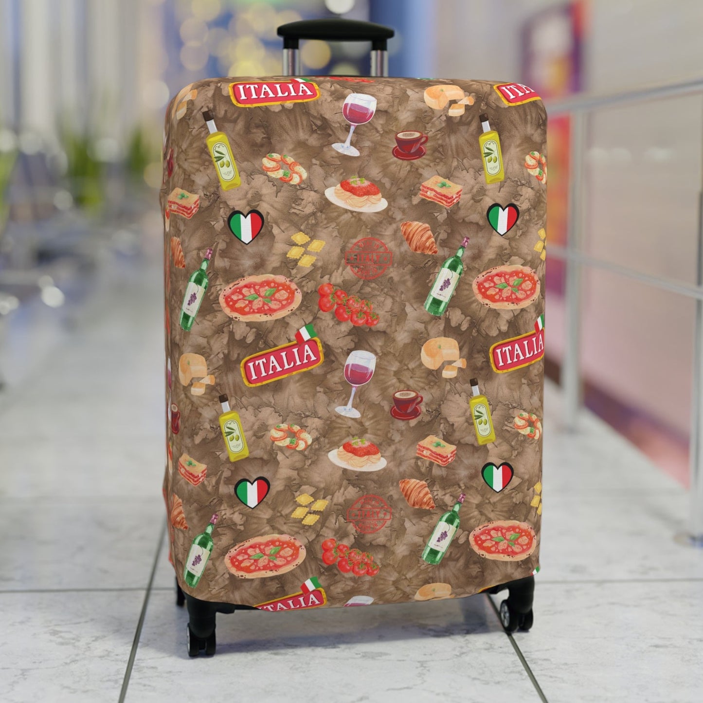 Italian Cuisine Luggage Cover - Stylish Travel Accessory