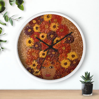 Power of Thought- Flower Girl Wall Clock