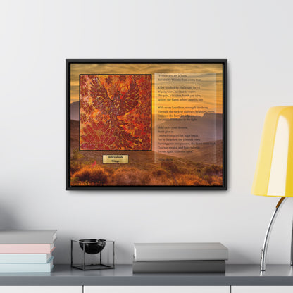 Phoenix Wall Art Canvas | Inspirational Poetry Print Unbreakable Wings | Healing Wall Art