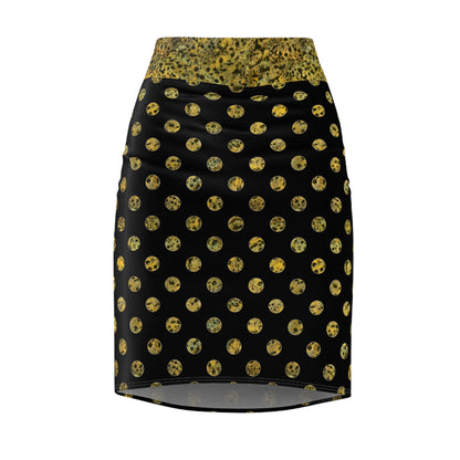 Leopard Print Polka Dot Pencil Skirt