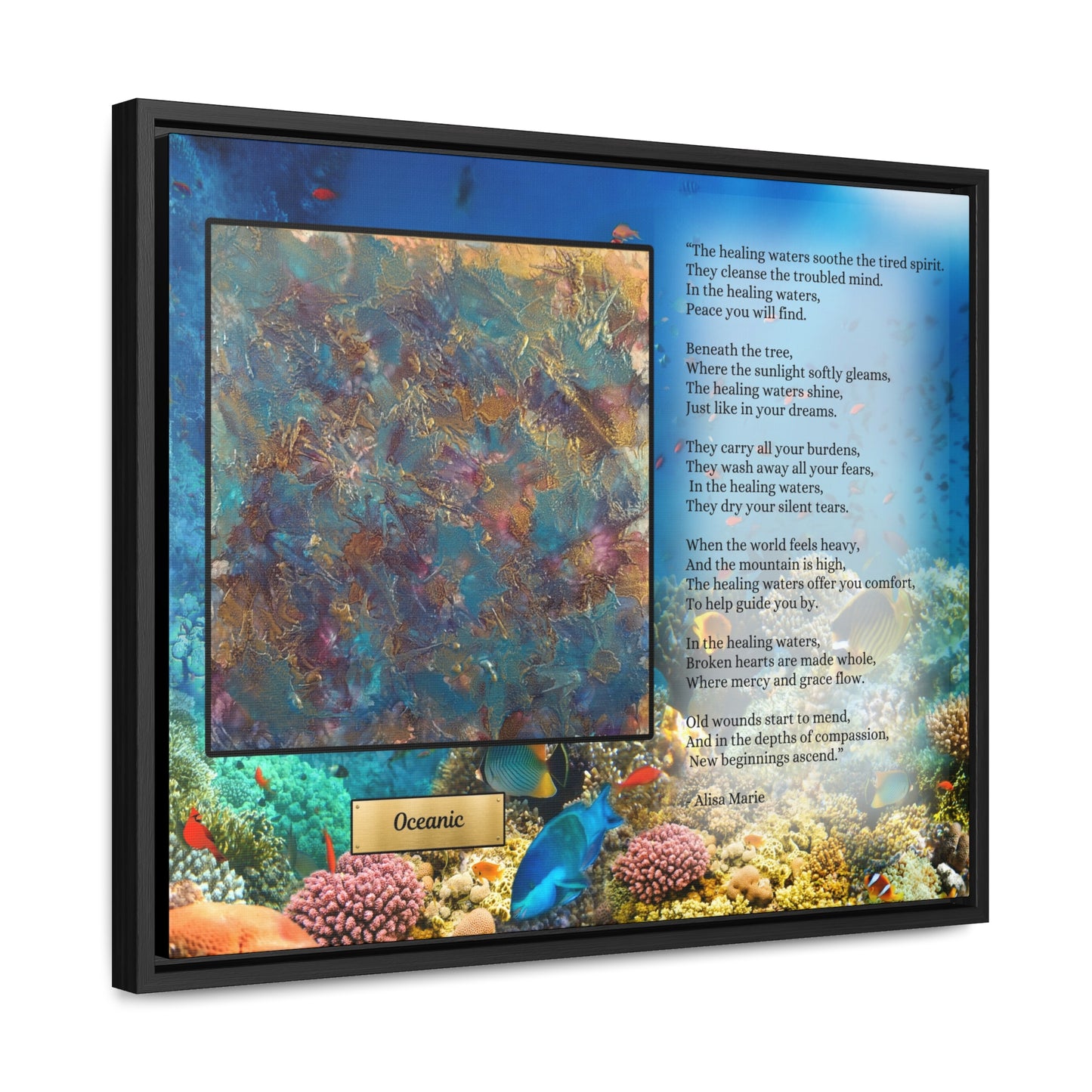 Ocean Healing Wall Art | Underwater Poetry Print 'Oceanic' | Meditation Water Art