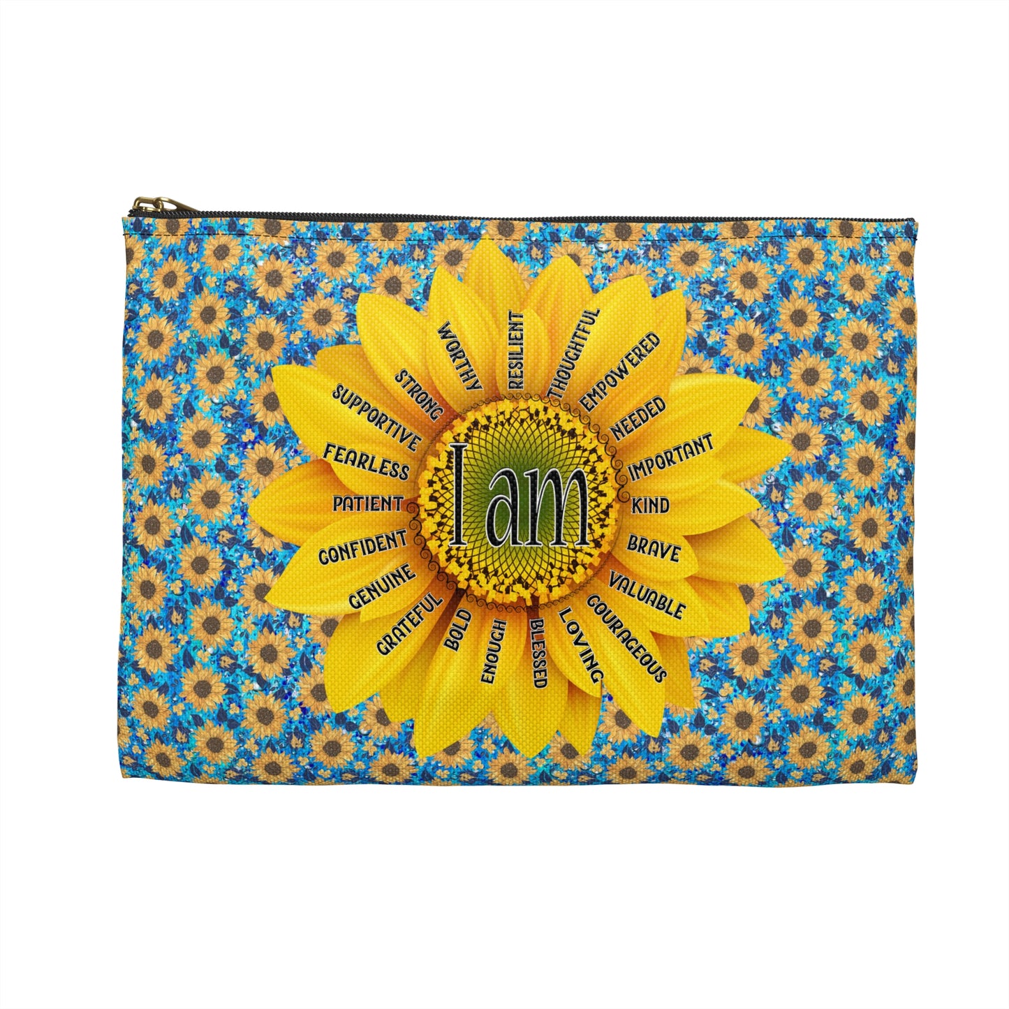 Sunflower Affirmation Accessory Pouch