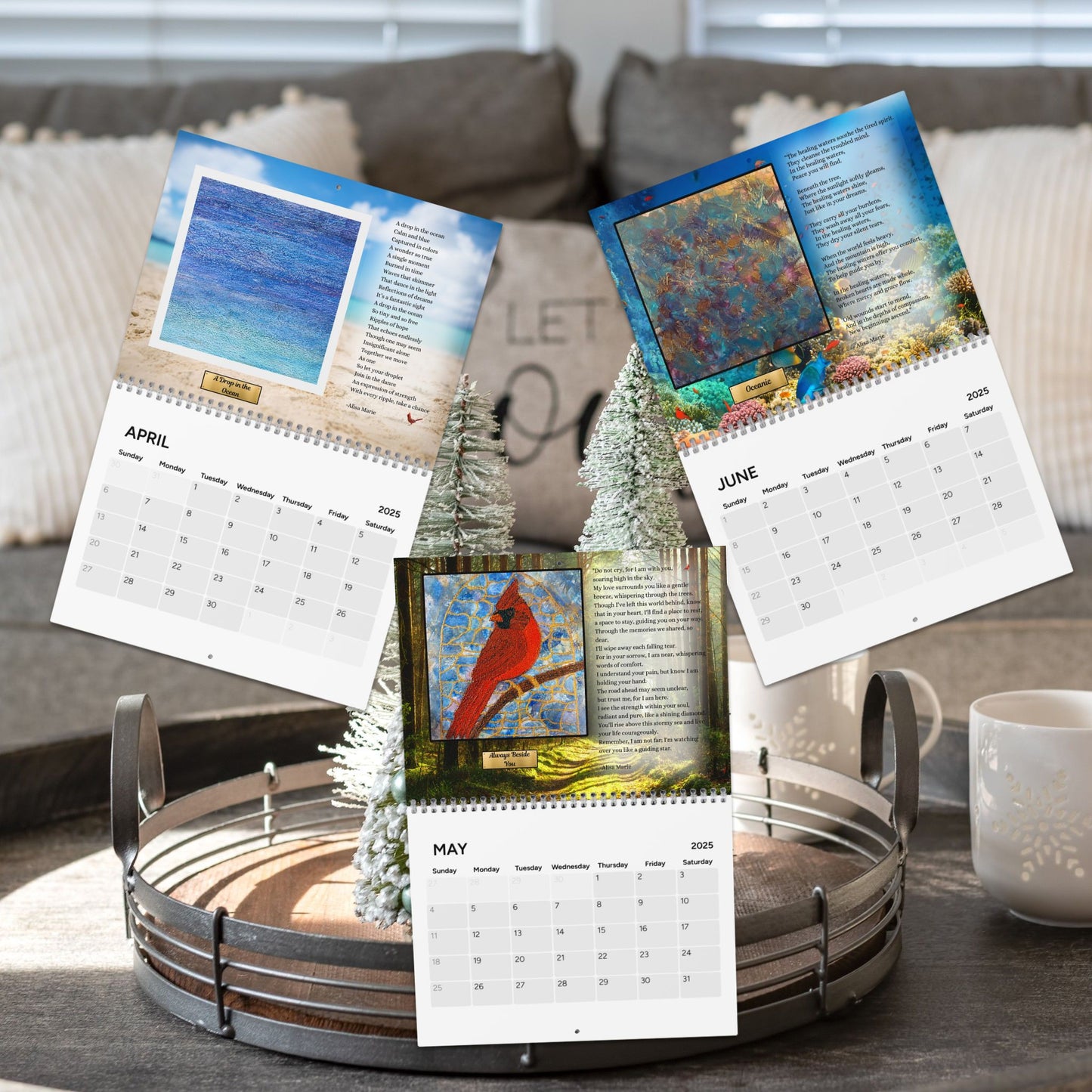 2025 Art Wall Calendar | 12 Frameable Original Prints with Poetry