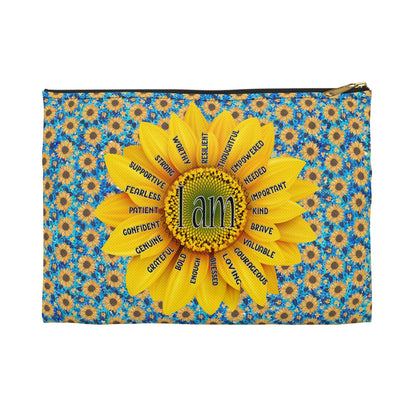 Sunflower Affirmation Accessory Pouch