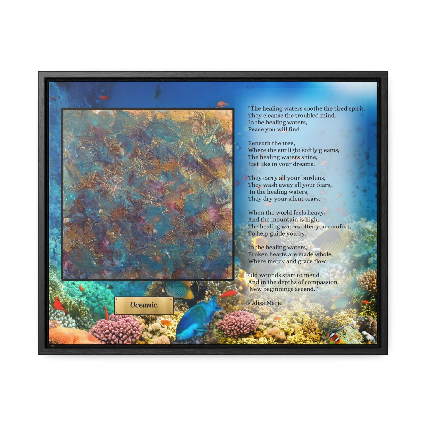 Ocean Healing Wall Art | Underwater Poetry Print 'Oceanic' | Meditation Water Art