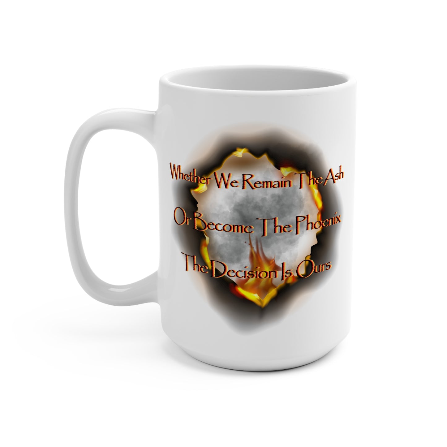 Unbreakable Wings Mug - Phoenix Lotus 15 oz Ceramic Mug, Motivational Gift