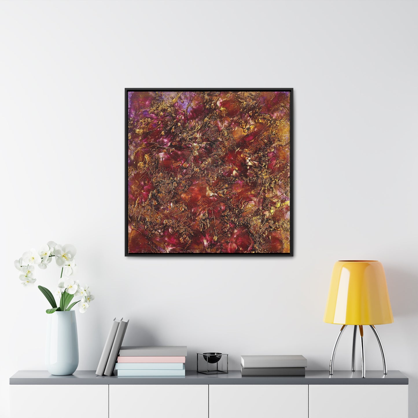 Framed Square Canvas Print - Ember Glow