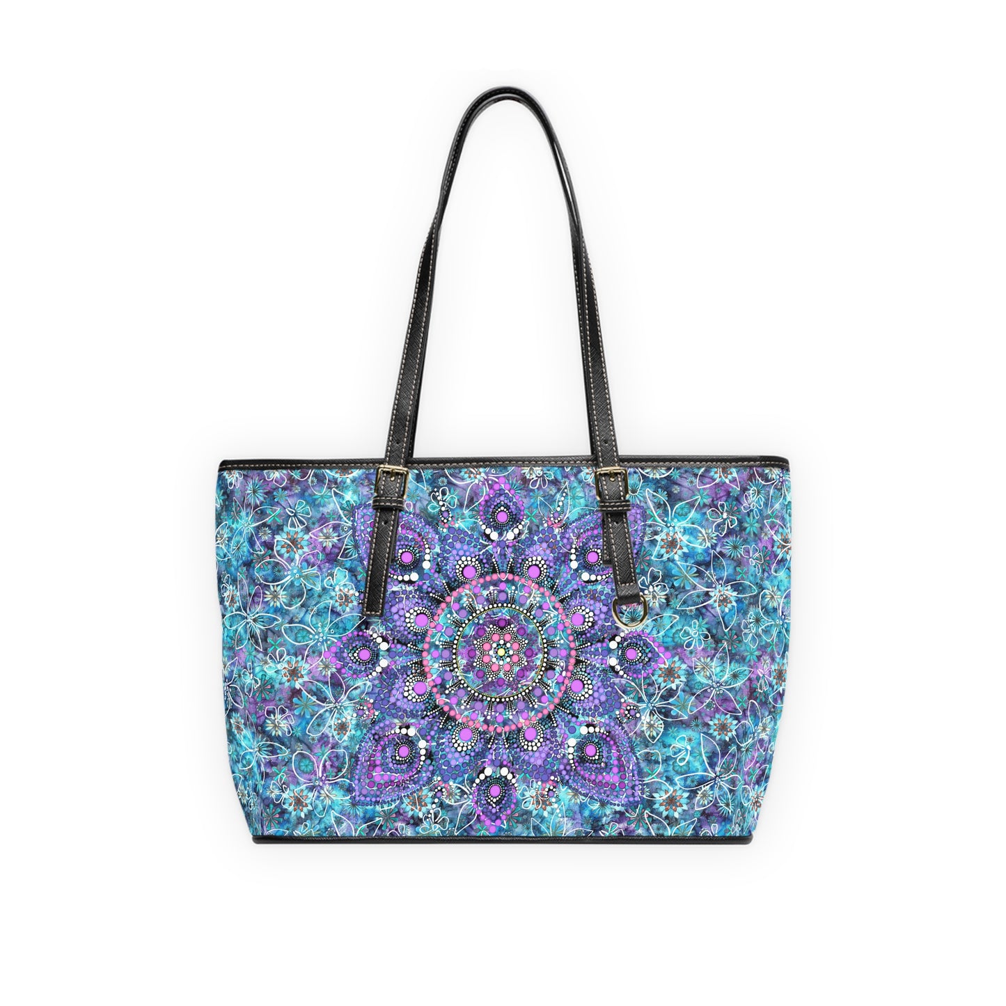 Blue and Purple Mandala Shoulder Tote Bag - Limited Edition