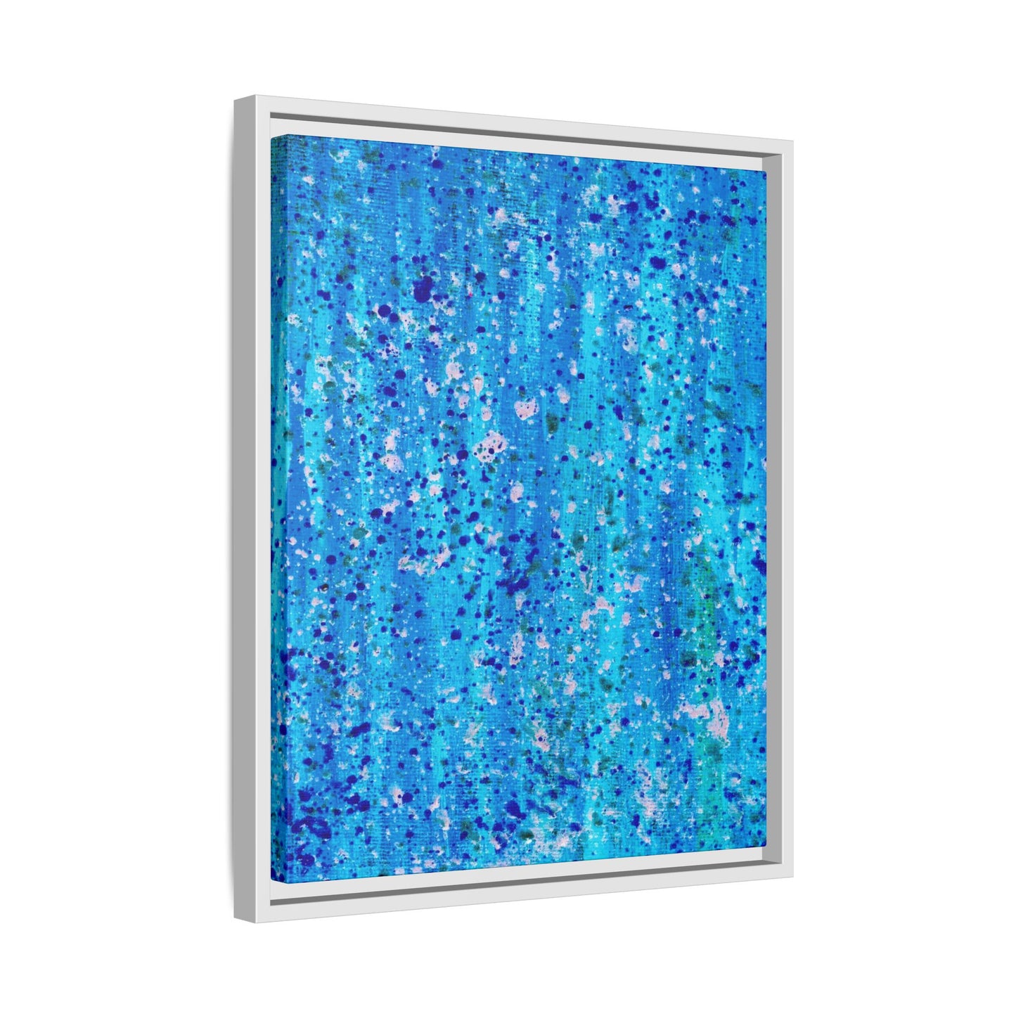 Healing Rain – Framed Canvas Art Print (16×20) | A Meditation in Blue & Renewal