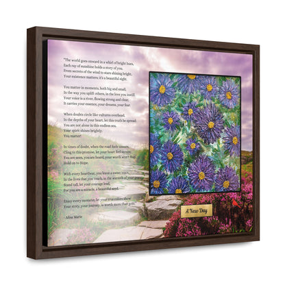 Inspirational Wall Art | Purple Flower Poetry Print 'A New Day' | Self Worth Encouragement Gift