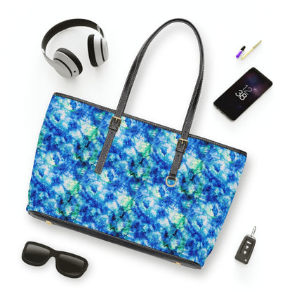 Ocean Mist Vegan Leather Shoulder Bag – Bold, Elegant & Art-Inspired