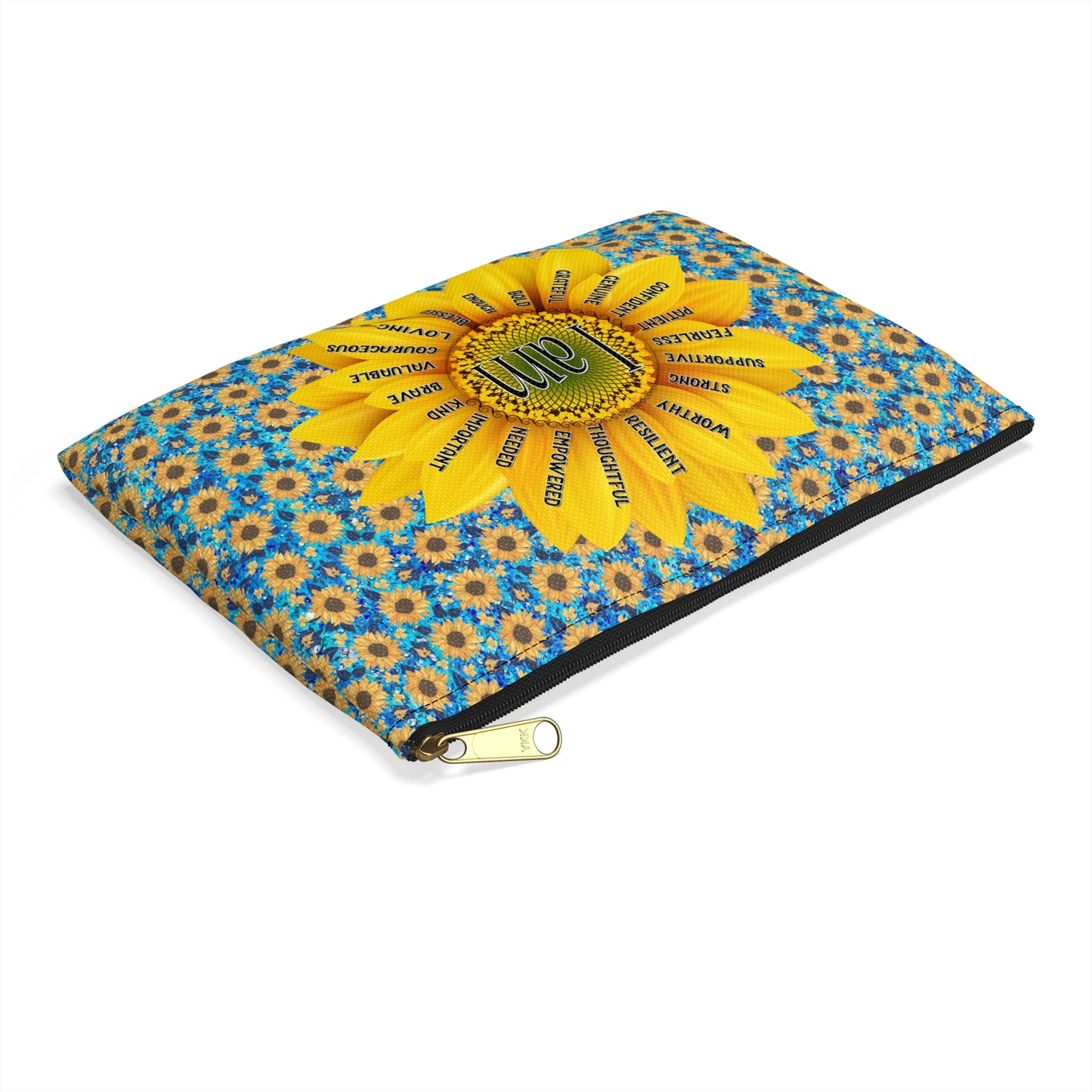 Sunflower Affirmation Accessory Pouch