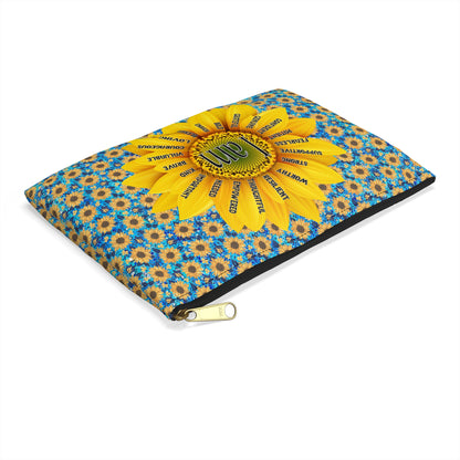 Sunflower Affirmation Accessory Pouch