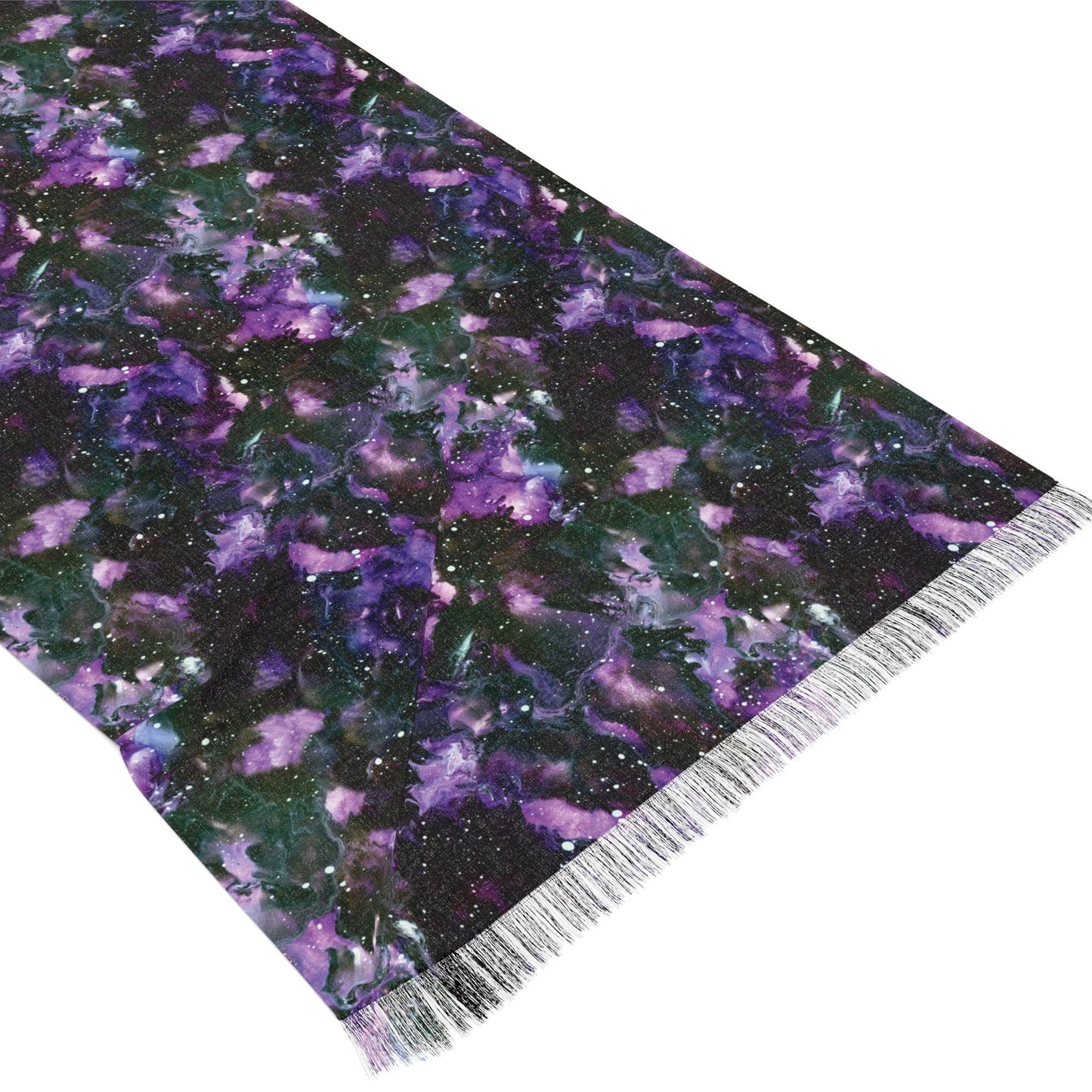 Purple Storm- Galaxy Art Scarf with Fringe