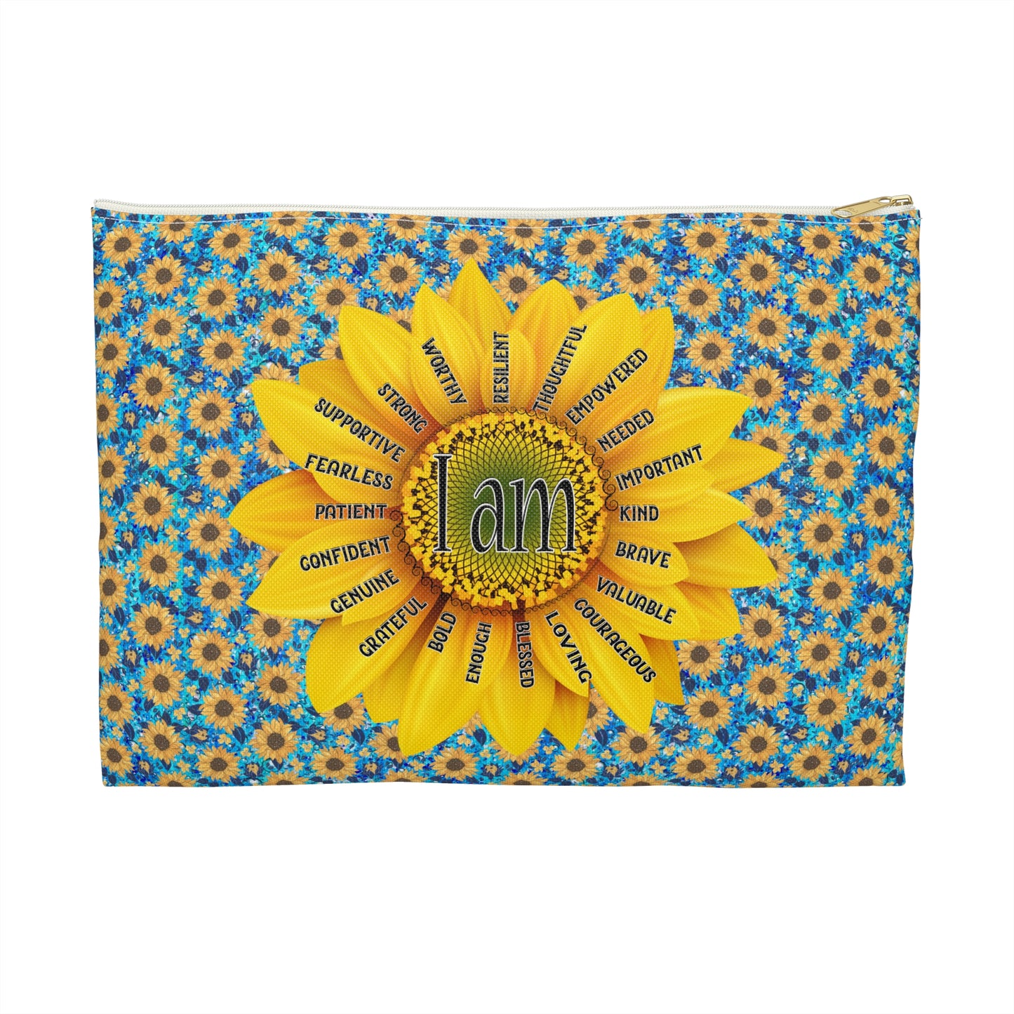 Sunflower Affirmation Accessory Pouch