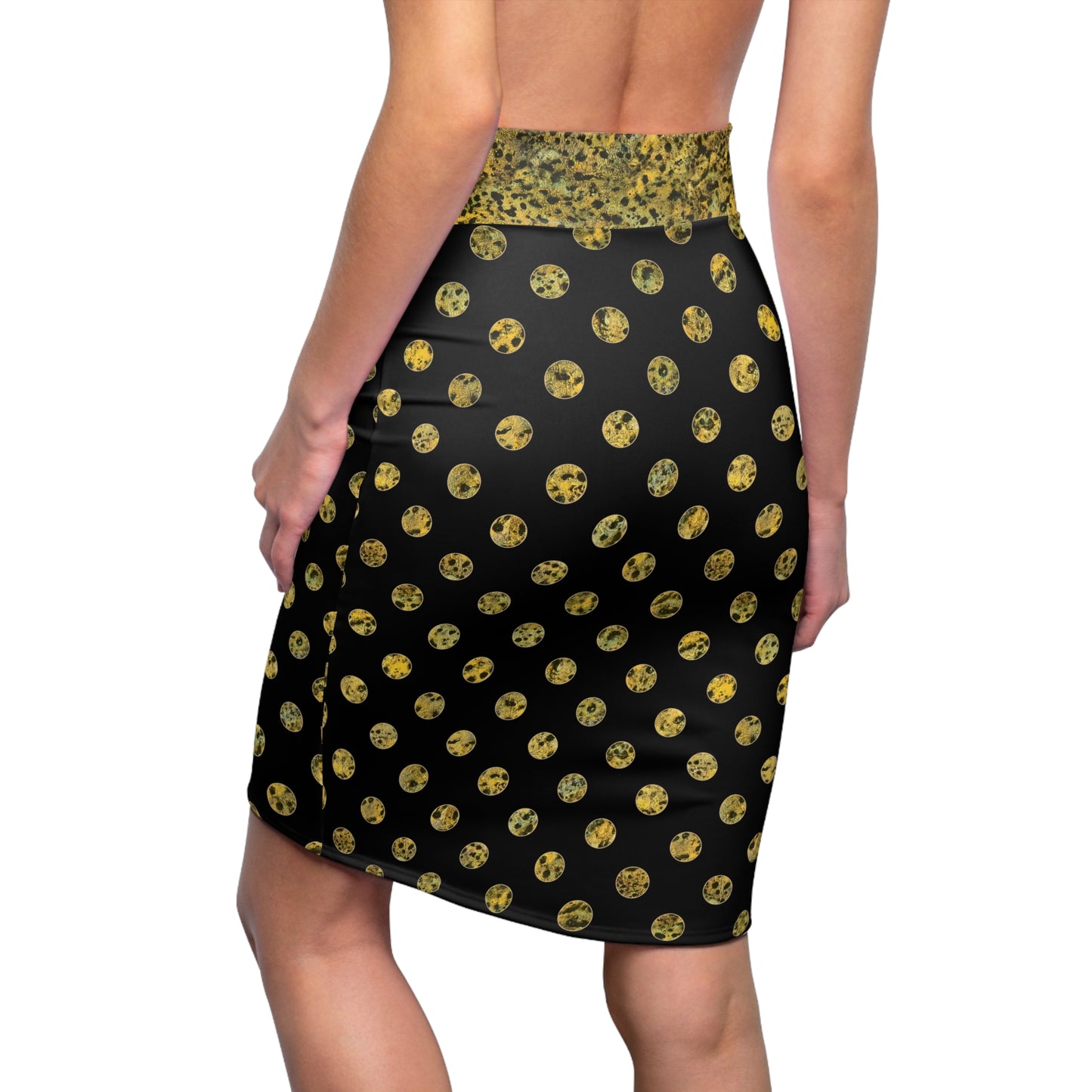 Leopard Print Polka Dot Pencil Skirt