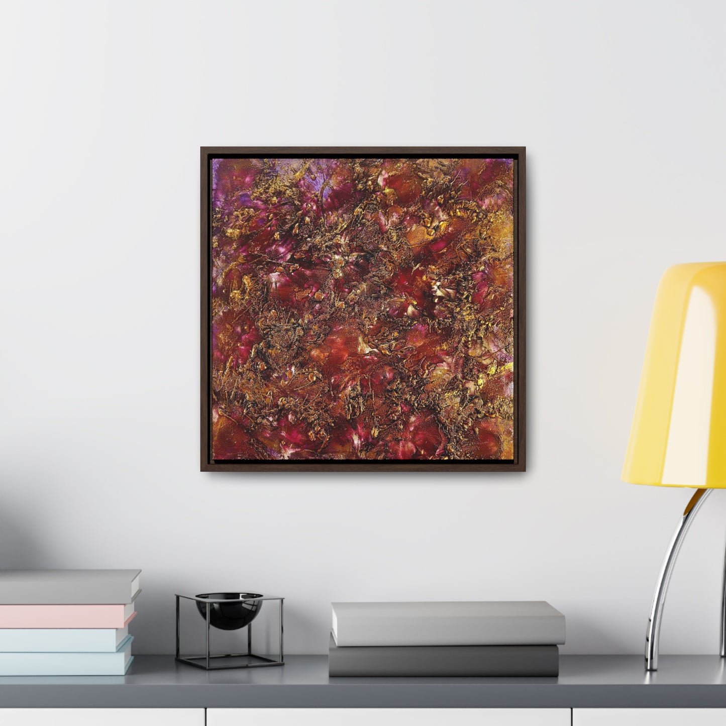 Framed Square Canvas Print - Ember Glow