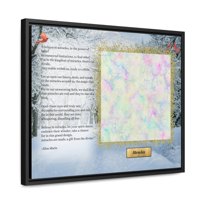 Winter Cardinal Wall Art | Faith Poetry Print 'Miracles' | Snow Scene Canvas Decor