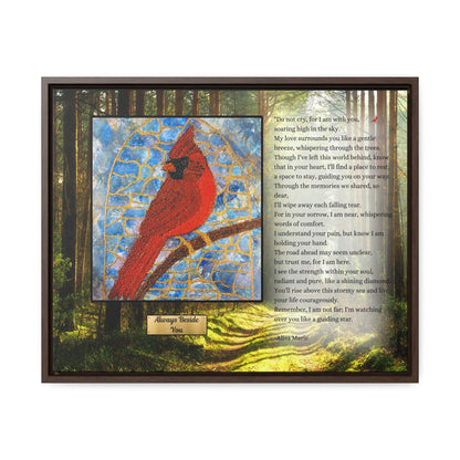 Cardinal Memorial Gift | Sympathy Wall Art with Poem 'Always Beside You' | Loss of Loved One Comfort Print