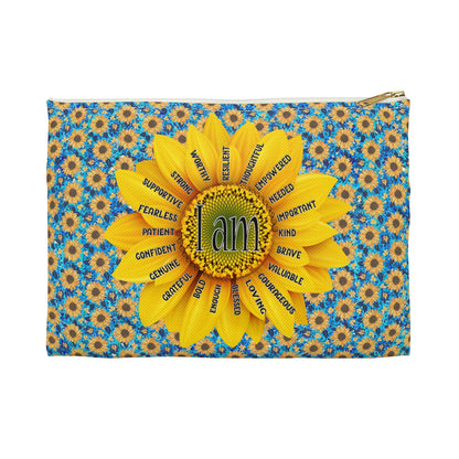 Sunflower Affirmation Accessory Pouch