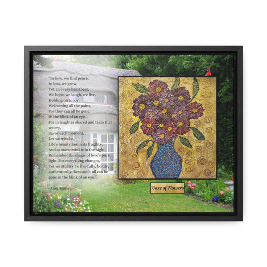 Floral Garden Wall Art | Living Fully Poetry Print | Mindful Joy Decor