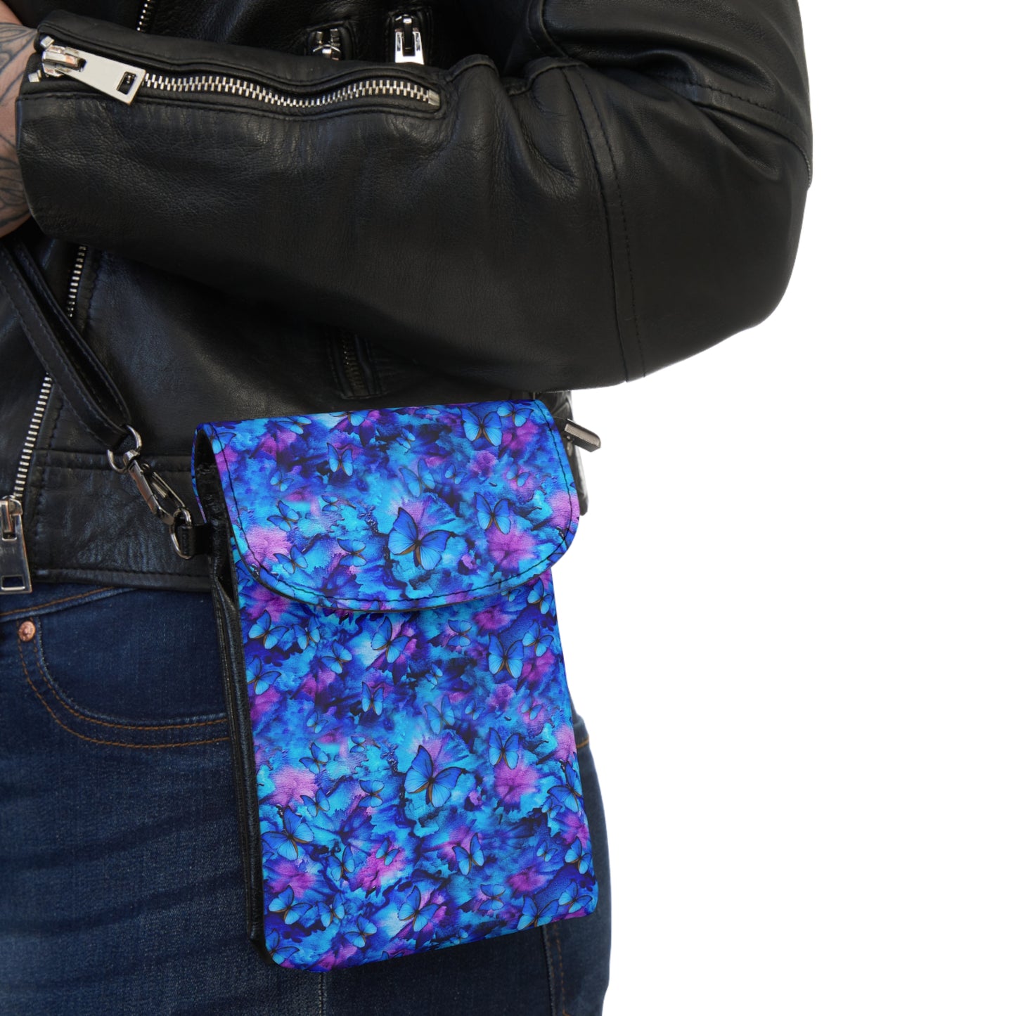 Crossbody Cell Phone Bag - Dancing with Butterflies