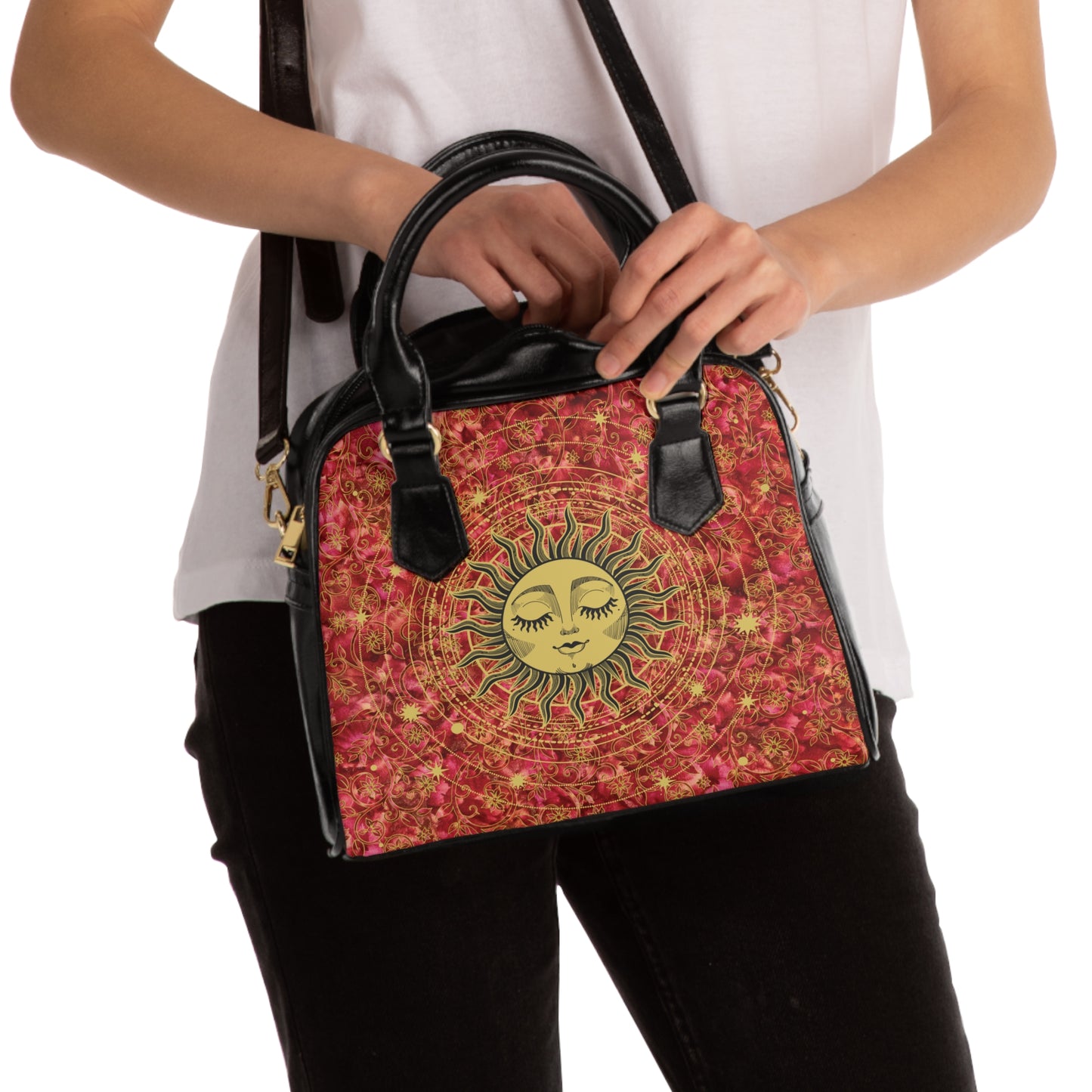 Celestial Sun and Stars Satchel Handbag