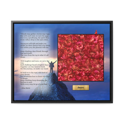 Mountain Climber Wall Art | Perseverance Poetry Print 'Amore' | Inspirational Dream Gift